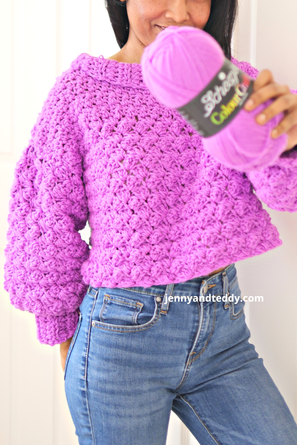 Beginner cropped sweater crochet tutorial.