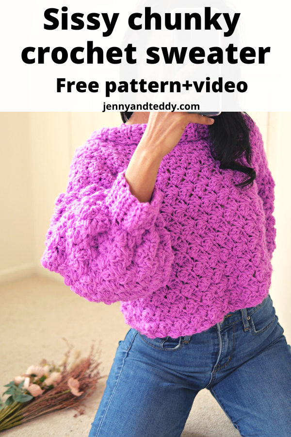 sissy chunky crochet sweater free pattern.