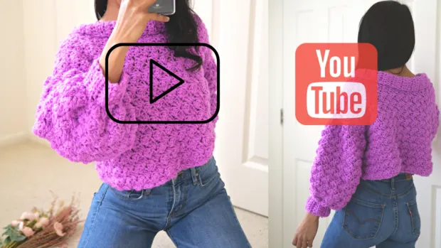 chunky crop sweater video tutorial.