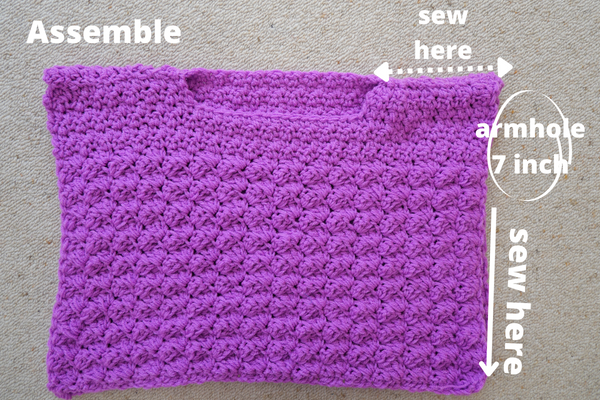 create armhole crochet sweater.
