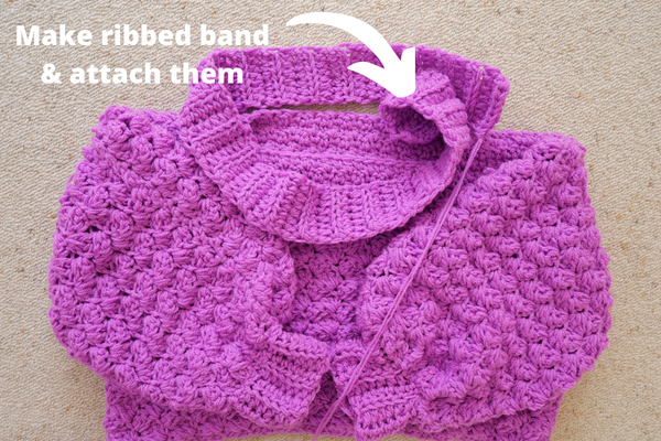 attach ribbed band.