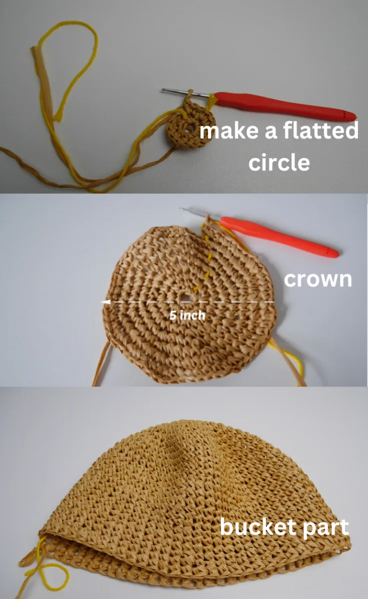 crochet sun hat bucket style.