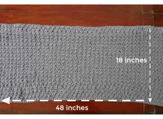 measurement of crochet one rectangle.