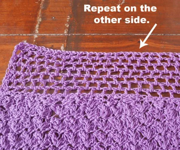 crochet mesh edge to summer poncho pattern.