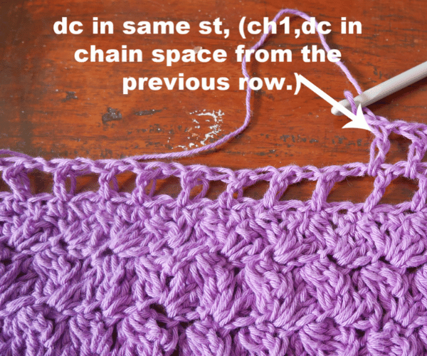 crochet simple mash second row.