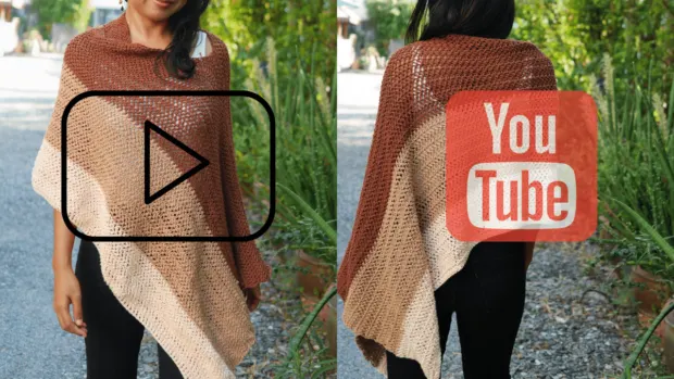 color block ponchos free pattern youtube video.