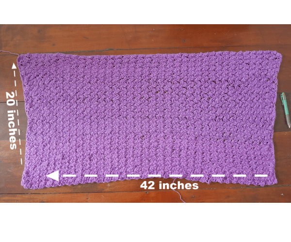 crochet 1 rectangle with blanket stitch.