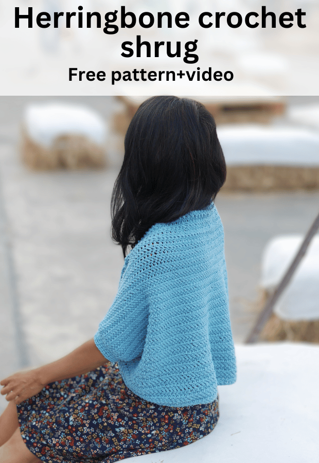 herringbone crochet shrug free pattern.