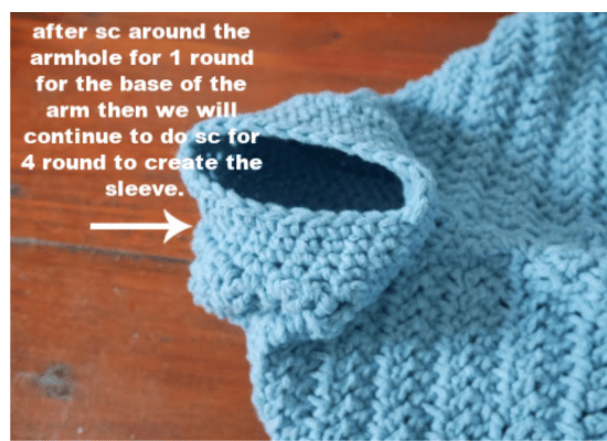crochet a short sleeves.