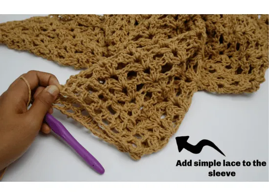 How to crocheting a lace sleeve to cardi.