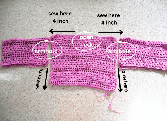 Assemble granny stitch sweater.
