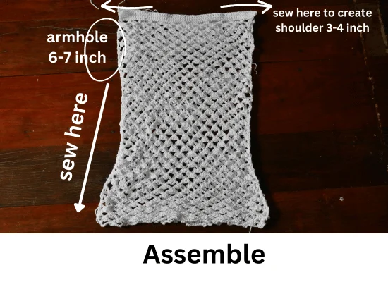 Assemble crochet lace tunic.