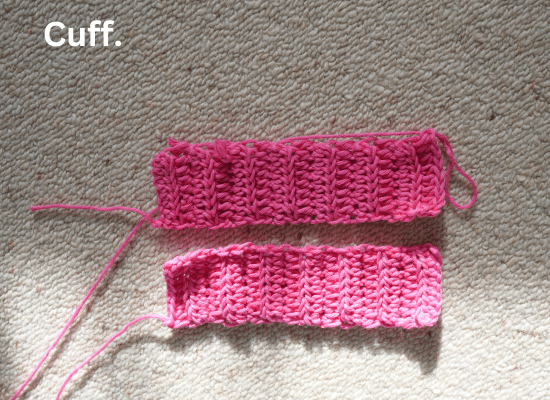 crochet a ribbed band.