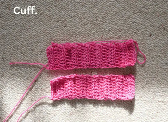 crochet a ribbed band.