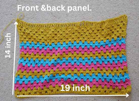 crochet granny stripe rectangle.