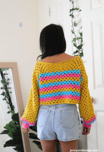 simple crochet colorful sweater.