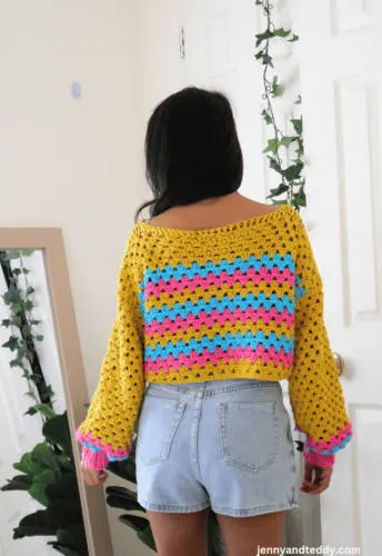 simple crochet colorful sweater.