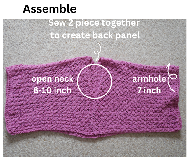 Assemble the poncho crochet summer top.