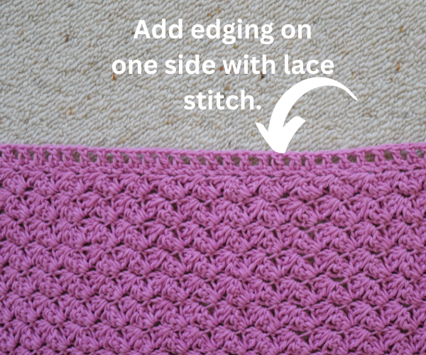 add crochet edging with simple beginner crochet lace stitch.