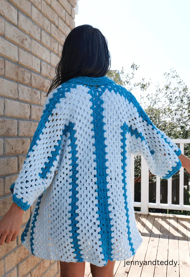 Peppermint easy crochet hexagon shirt free pattern - Jenny & Teddy