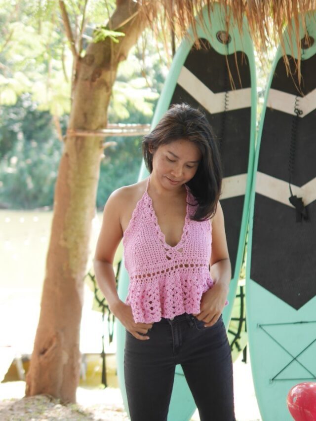 DIY crochet bralette top.