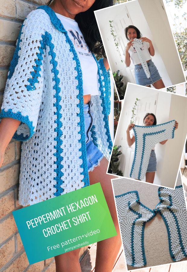 easy crochet shirt with colllared.