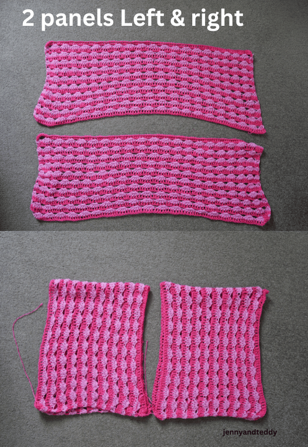 Crochet left and right panel for the easy summer top.