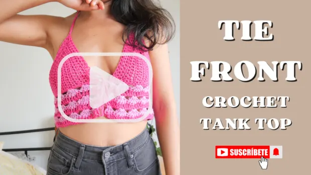 easy crochet crop summer top video tutorial.
