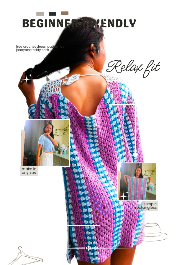 classic granny stitch crochet dress free pattern