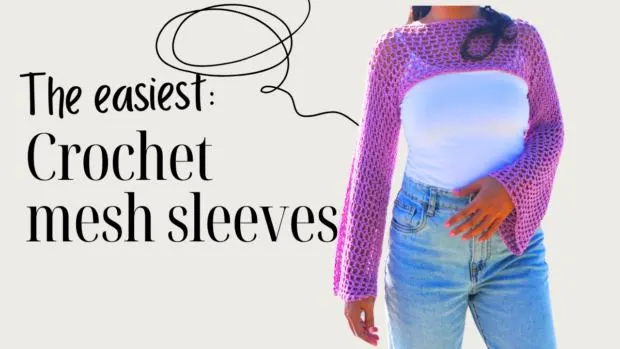 easy crochet mesh sleeves video tutorial.