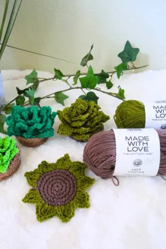succulent leaf in the basket crochet pattern