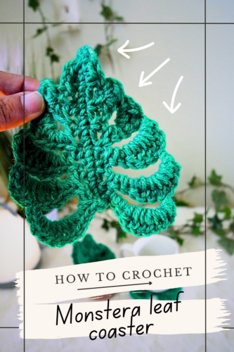 monstera leaf crochet coaster free pattern.