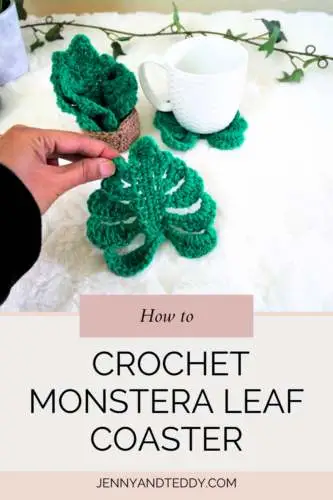 mini crochet monstera leaf with pot plant free pattern with video tutorial.