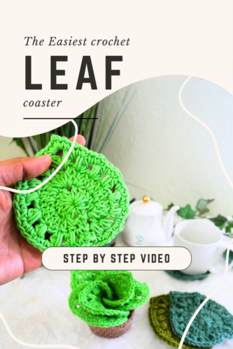 easy quick leaf coaster free crochet pattern video tutorial.