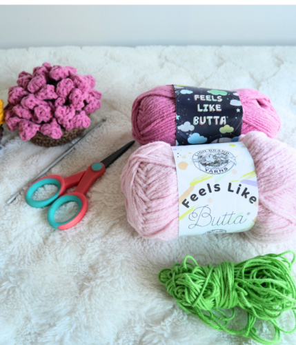 crochet material for flower coaster