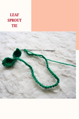 crochet tie leaf sprout for headphone